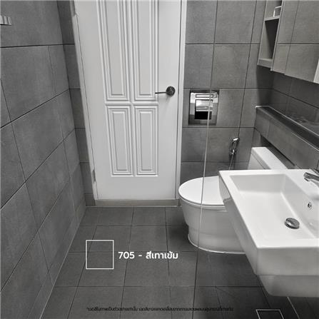 สีทากระเบื้อง สำหรับงานพื้นและผนัง ชนิดกึ่งเงา 7 SHIELD COTTER 705 สีเทาเข้ม 1 กิโลกรัม_3