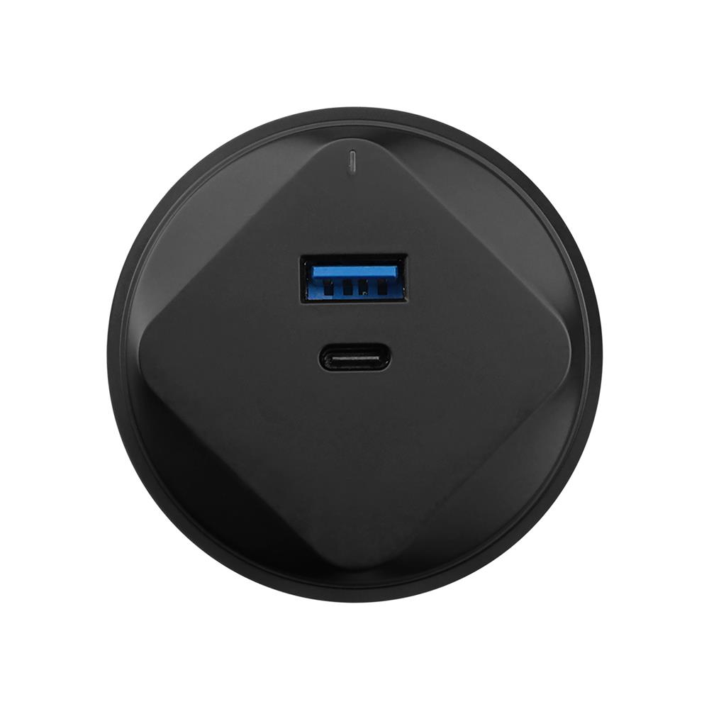 เต้ารับไร้สาย HACO USB TYPE A/C TR-USB/ACQ-BK สีดำ