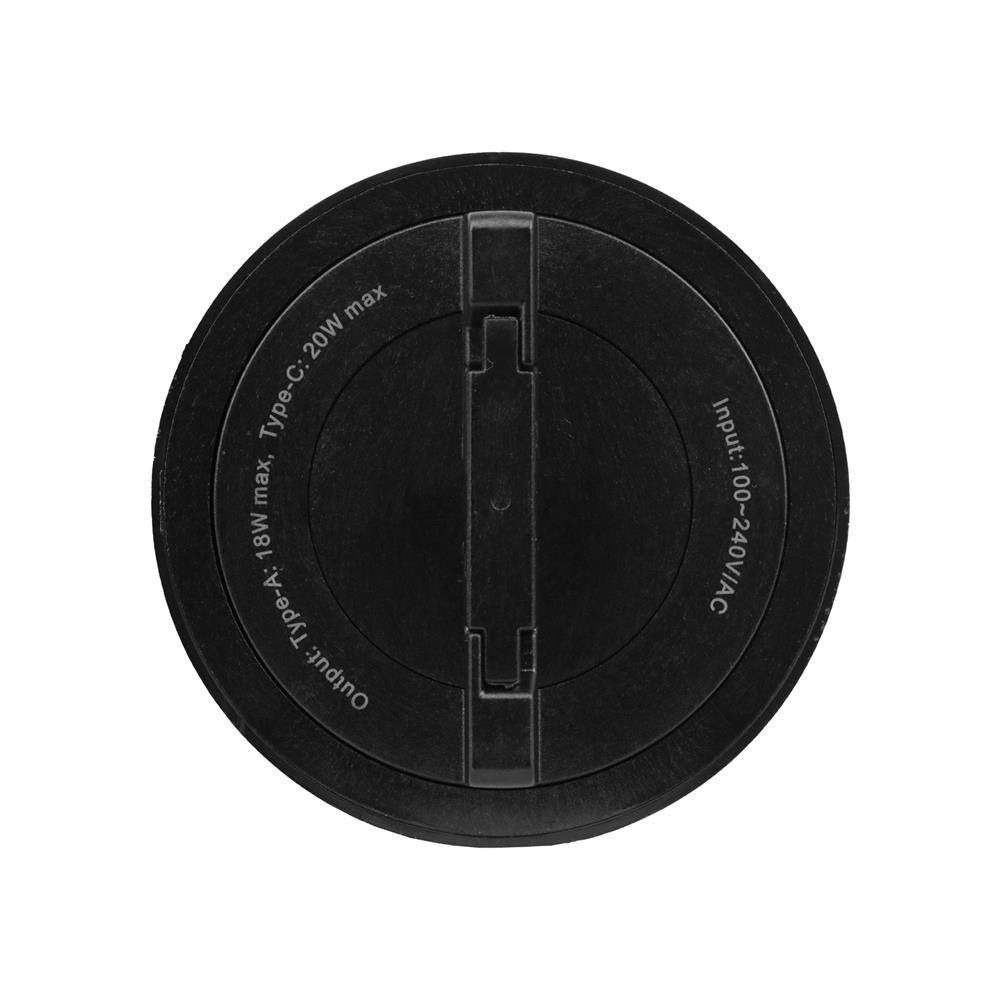 เต้ารับไร้สาย HACO USB TYPE A/C TR-USB/ACQ-BK สีดำ