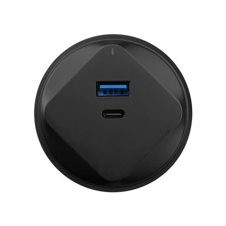 เต้ารับไร้สาย HACO USB TYPE A/C TR-USB/ACQ-BK สีดำ