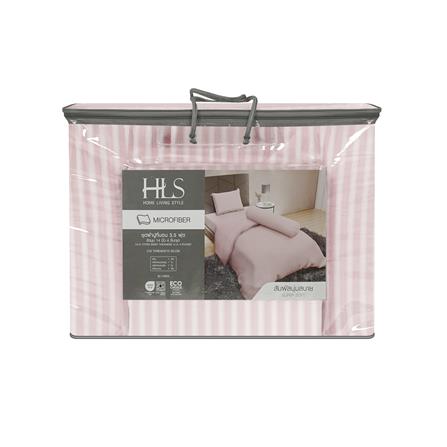 ชุดผ้าปูที่นอน 3.5 ฟุต (ชุด 4 ชิ้น) HOME LIVING STYLE LINEA สี PINK_4