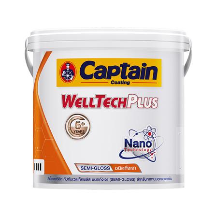 สีน้ำทาภายนอก ชนิดกึ่งเงา CAPTAIN WELLTECH PLUS BASE A 1 แกลลอน_0