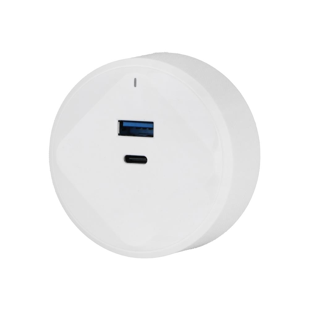 เต้ารับไร้สาย HACO USB TYPE A/C TR-USB/ACQ-WE สีขาว