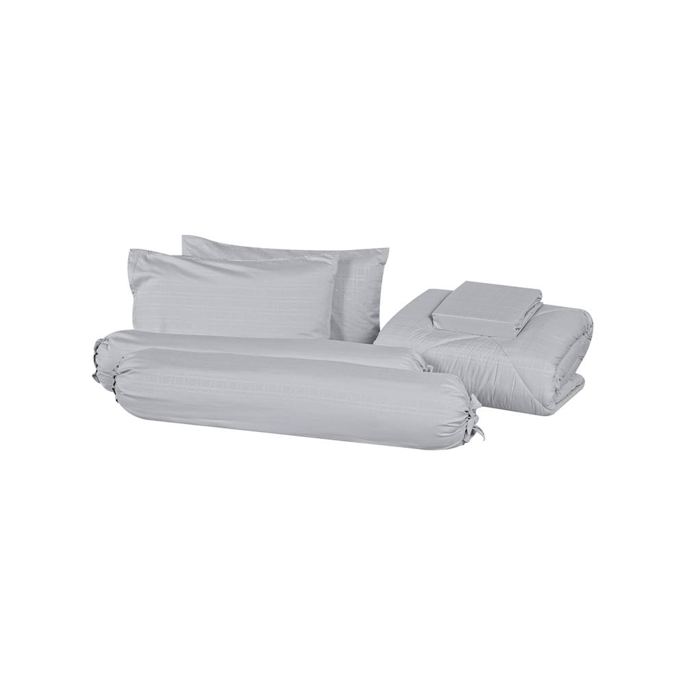 ชุดผ้าปูที่นอน 5 ฟุต (ชุด 6 ชิ้น) HOME LIVING STYLE LUTHER สี GREY