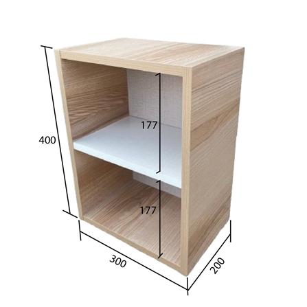 ตู้โล่ง 2 ชั้น FURDINI FINE 30 ซม. ลายไม้/ขาวผ้า/ครีมผ้า_9