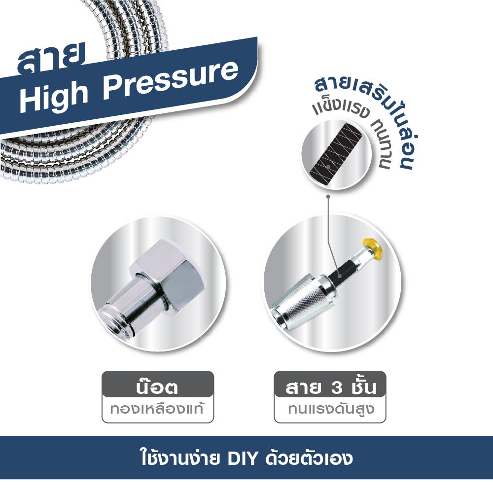 สายฝักบัวสเตนเลส ELEGANCE EG-5389 150 ซม.