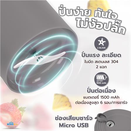 เครื่องปั่นน้ำผลไม้ NIKITO NK-BD01 0.3 ลิตร สีเทา_7