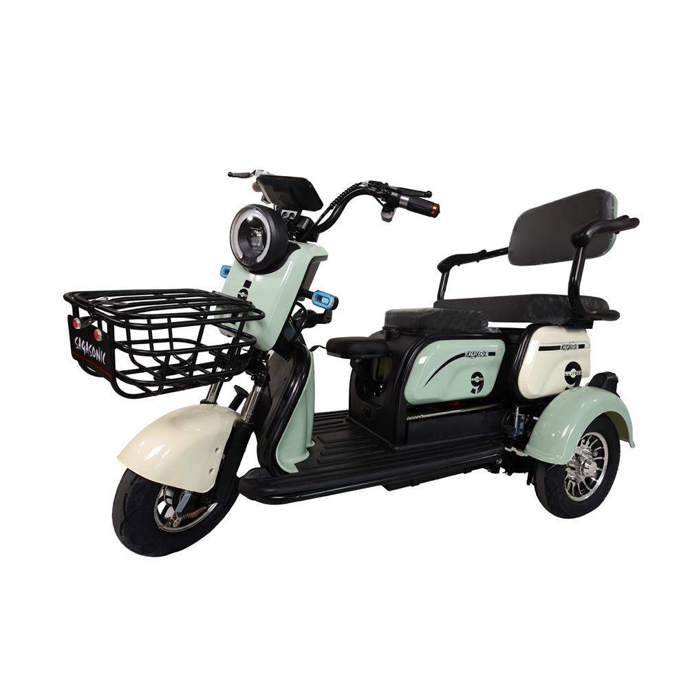 สกู๊ตเตอร์ไฟฟ้า 3 ล้อ SAGASONIC X6 สีขาว/เขียว