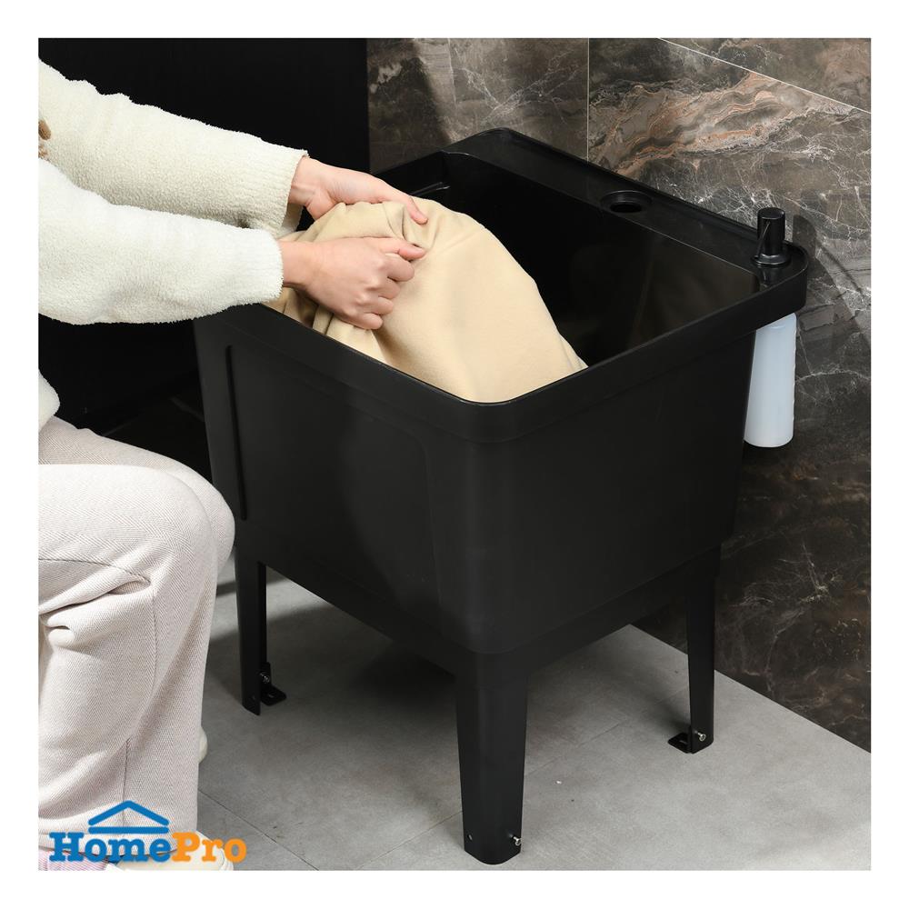 ซิงค์ขาตั้งพลาสติก 1 หลุม INFO BS5048 สีดำ