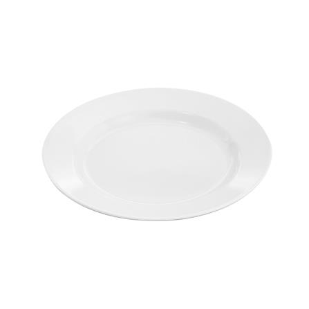 จานเมลามีนตื้น 8 นิ้ว VANDA สีครีมขาว_1