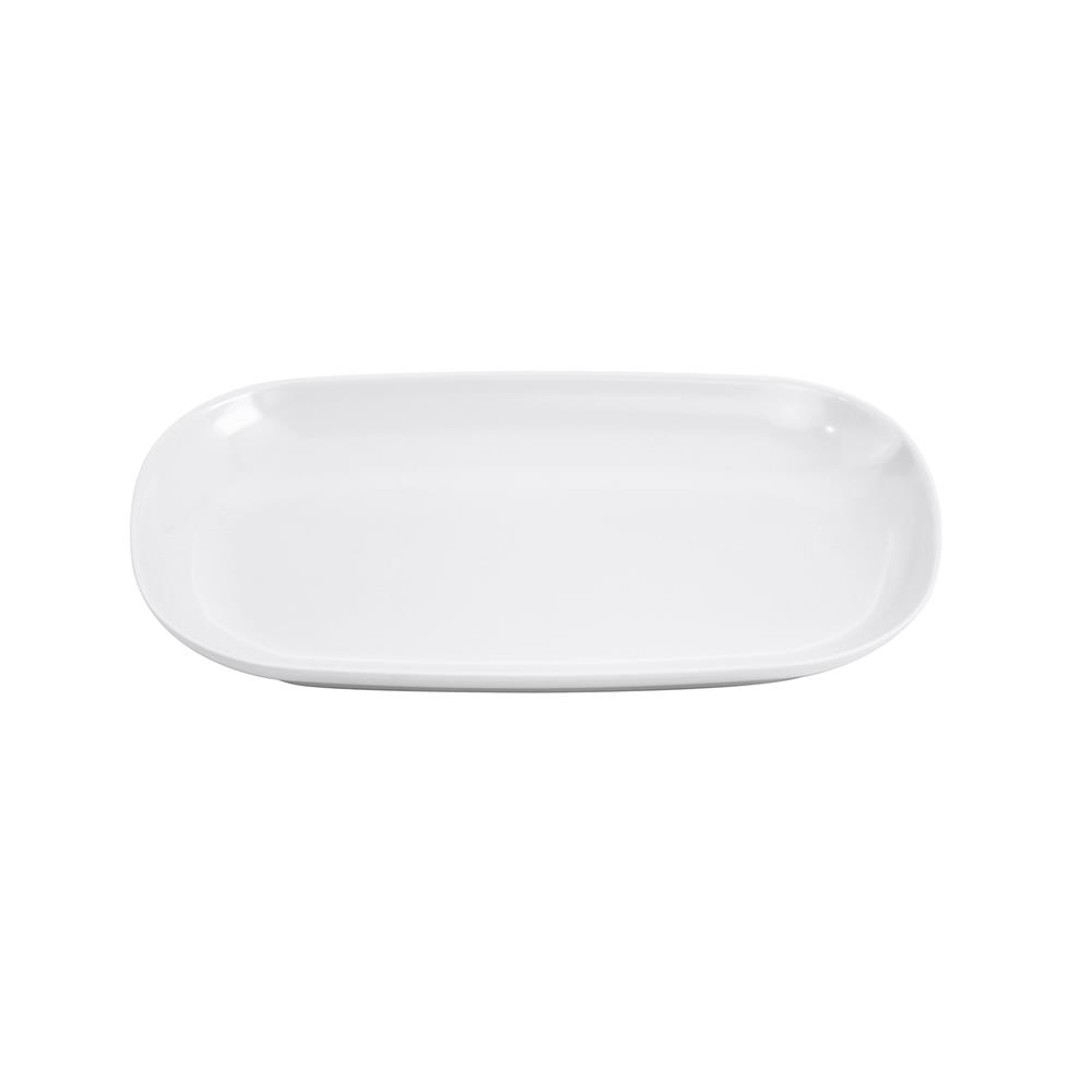 จานเปลเมลามีนเหลี่ยม 8.5 นิ้ว VANDA สีครีมขาว