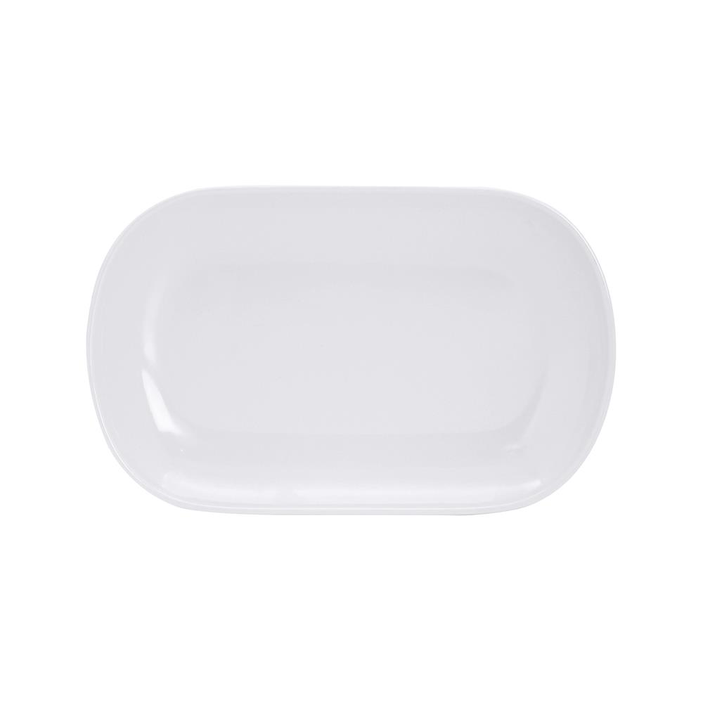 จานเปลเมลามีนเหลี่ยม 8.5 นิ้ว VANDA สีครีมขาว