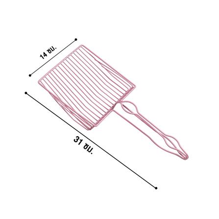 ที่ตักทรายแมวสเตนเลส PETUS สีชมพู_3