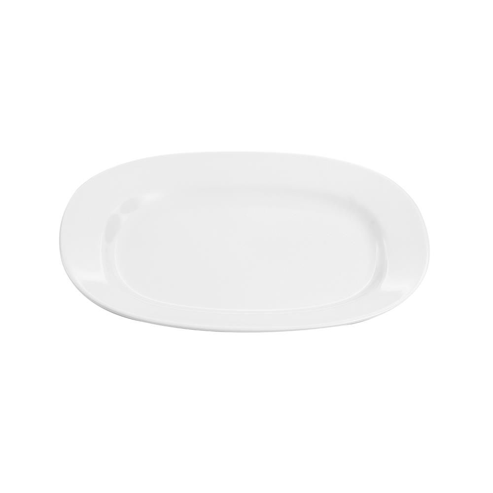 จานเปลเมลามีนเหลี่ยม 12 นิ้ว VANDA สีครีมขาว