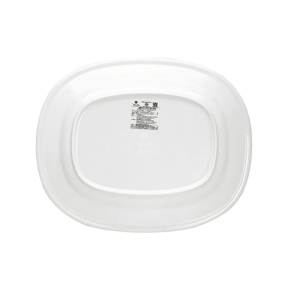 จานเปลเมลามีนเหลี่ยม 12 นิ้ว VANDA สีครีมขาว