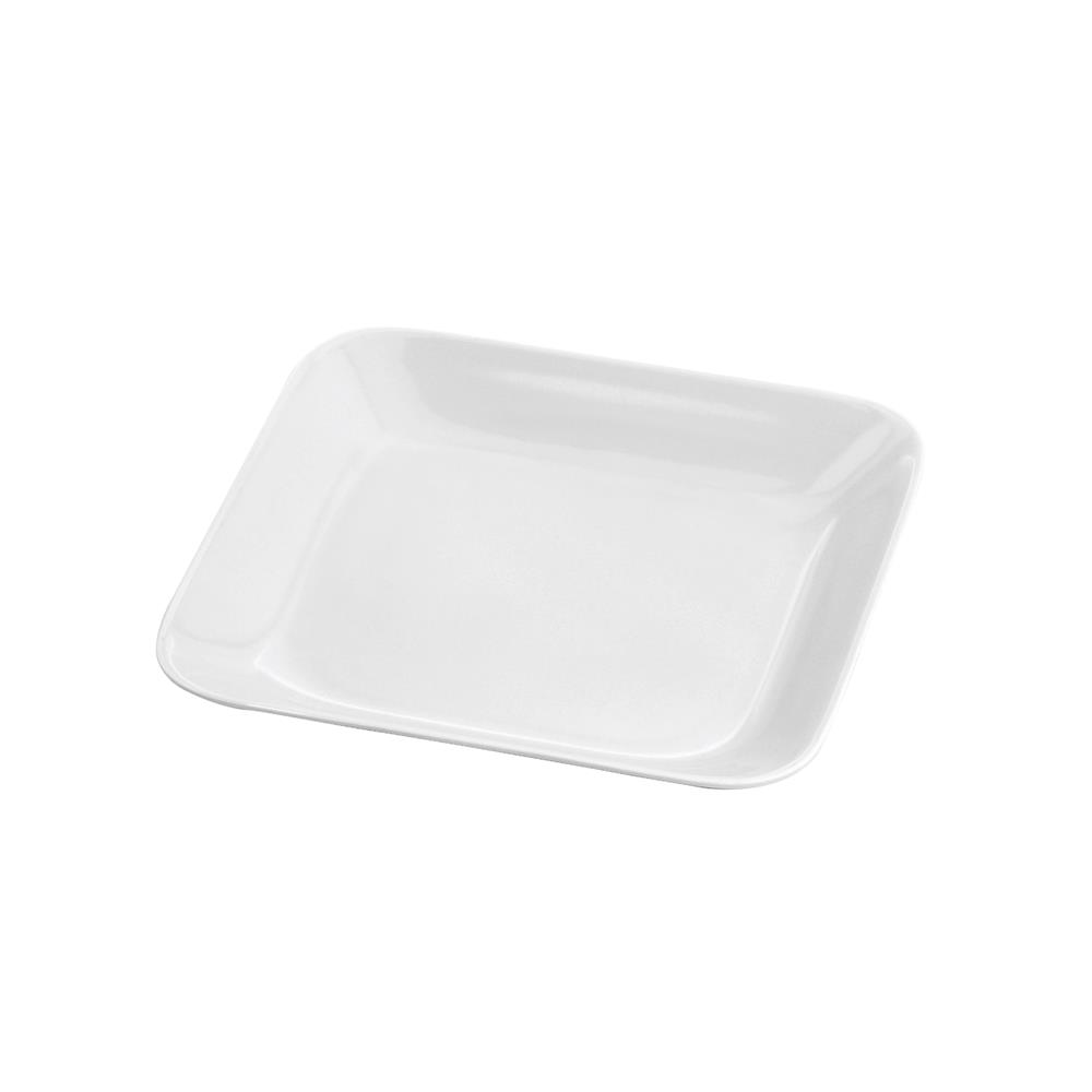 จานเมลามีนเหลี่ยม 7.5 นิ้ว VANDA สีครีมขาว
