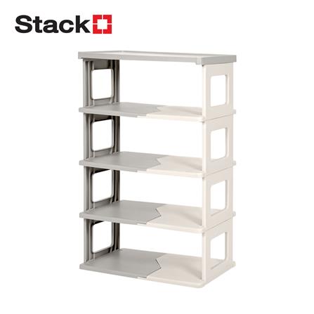 ชั้นวางรองเท้า 5 ชั้น STACKO BONNIE 53X26X75 ซม. สีขาว/เทา_0