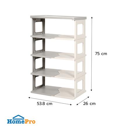 ชั้นวางรองเท้า 5 ชั้น STACKO BONNIE 53X26X75 ซม. สีขาว/เทา_7