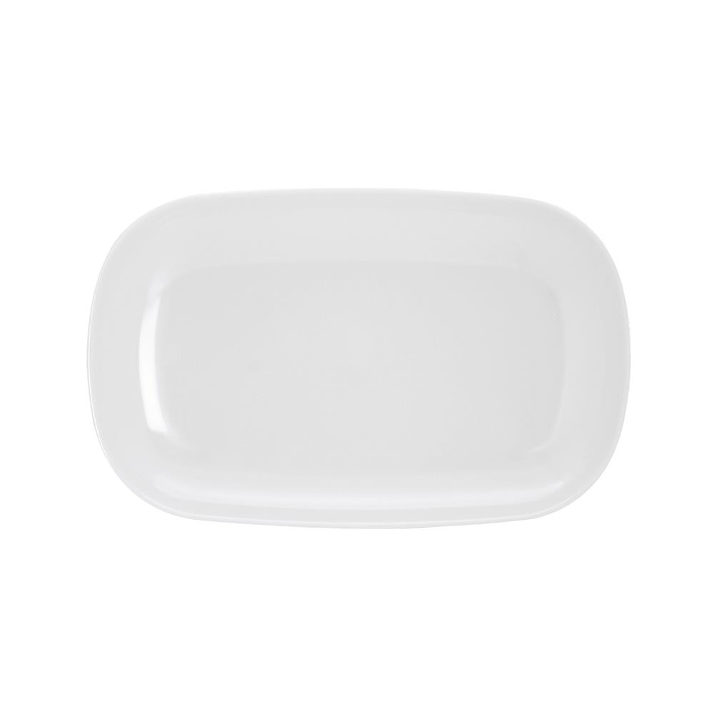 จานเมลามีนเหลี่ยม 9.5 นิ้ว VANDA สีครีมขาว