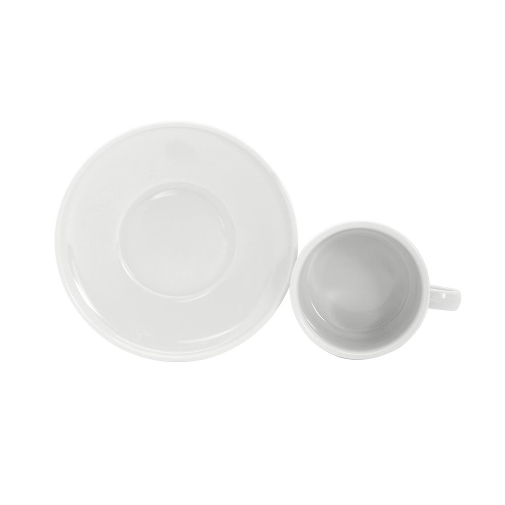 ถ้วยกาแฟและจานรองเมลามีน 300 มล. VANDA CLASSIC สีครีมขาว
