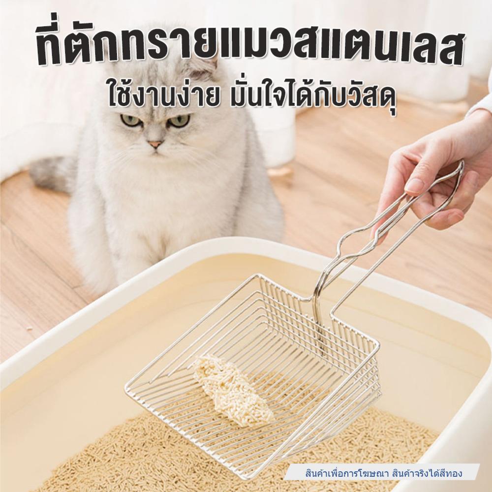ที่ตักทรายแมวสเตนเลส PETUS สีทอง