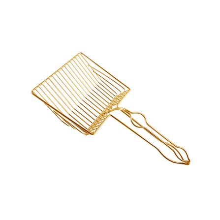 ที่ตักทรายแมวสเตนเลส PETUS สีทอง_0