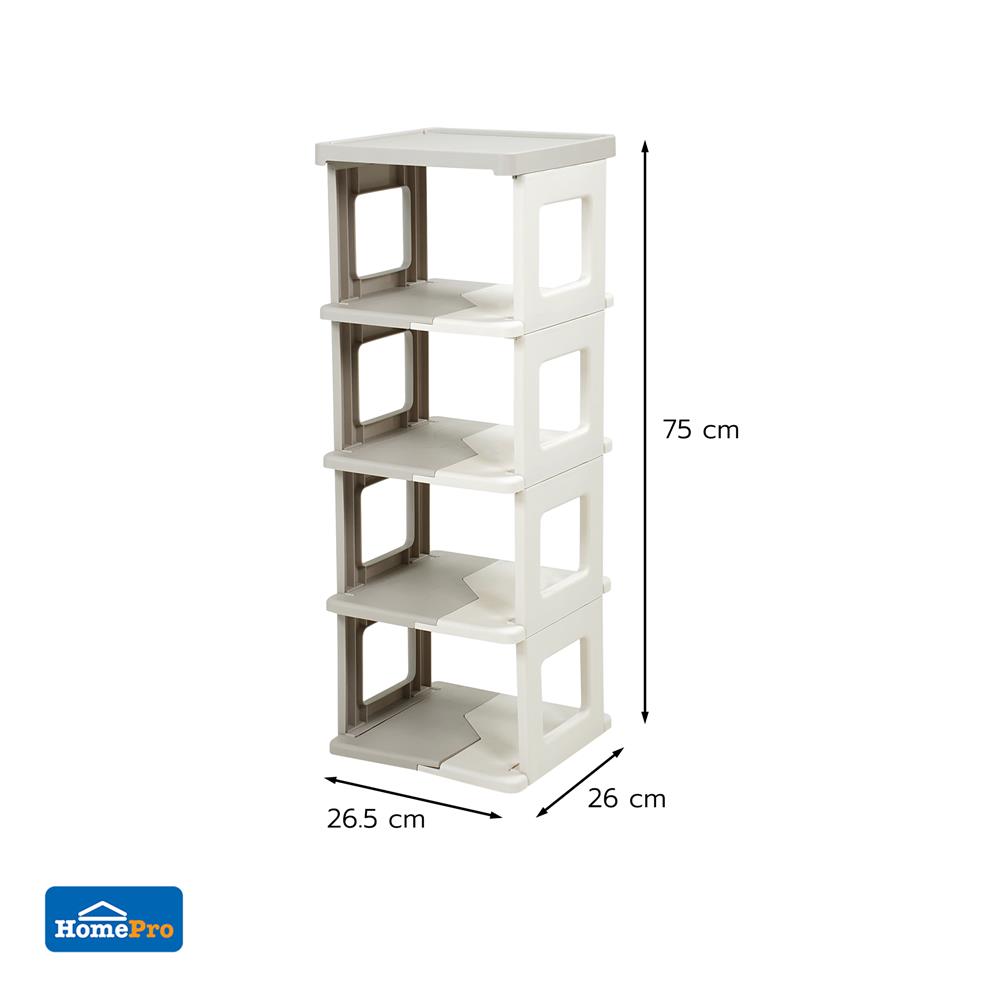 ชั้นวางรองเท้า 5 ชั้น STACKO BONNIE 26.5X26X75 ซม. สีขาว/เทา
