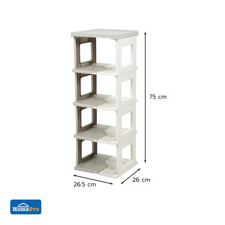 ชั้นวางรองเท้า 5 ชั้น STACKO BONNIE 26.5X26X75 ซม. สีขาว/เทา_6