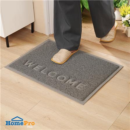พรมเช็ดเท้าดักฝุ่น HOME LIVING STYLE W.NEO 60X80 ซม. สีเทา_6