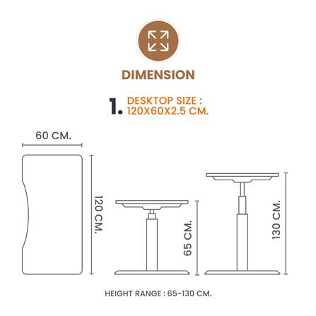 โต๊ะปรับระดับไฟฟ้า ERGOTREND ELEVIO 120 ซม. สีไลท์วอลนัท/ดำ_13