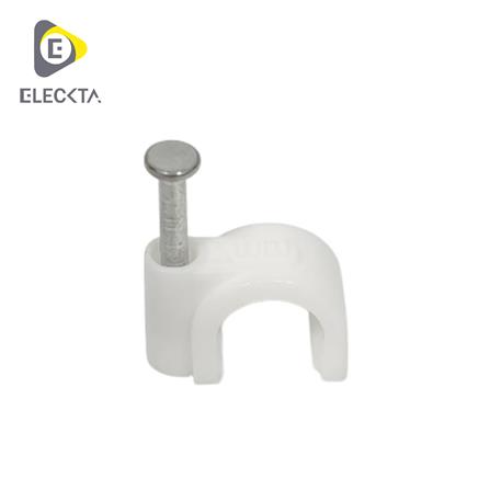 กิ๊บตอกสายไฟ RG6 ELECKTA 5 มม. สีขาว (แพ็ก 30 ชิ้น)_0