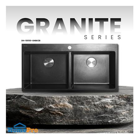 ซิงค์ฝัง 2 หลุม DYNA HOME DH-10050-GNBK2B สีดำ_4