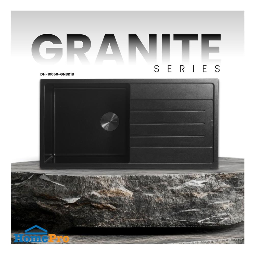ซิงค์ฝัง 1 หลุม 1 ที่พัก DYNA HOME DH-10050-GNBK1B สีดำ