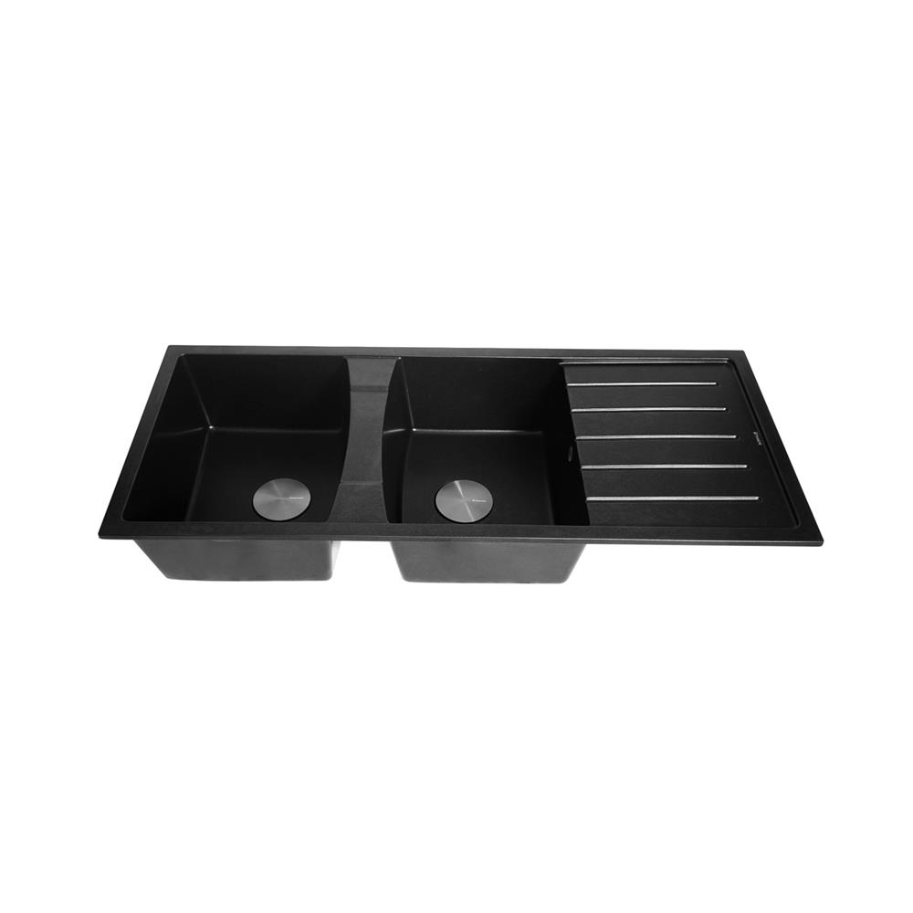 ซิงค์ฝัง 2 หลุม 1 ที่พัก DYNA HOME DH-12050-GNBK2B สีดำ