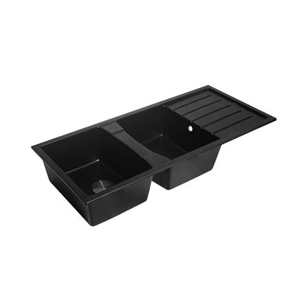 ซิงค์ฝัง 2 หลุม 1 ที่พัก DYNA HOME DH-12050-GNBK2B สีดำ_1