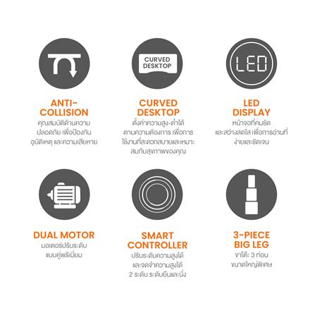 โต๊ะปรับระดับไฟฟ้า ERGOTREND ELEVIO 140 ซม. สีอาติซานโอ๊ค/ขาว_8