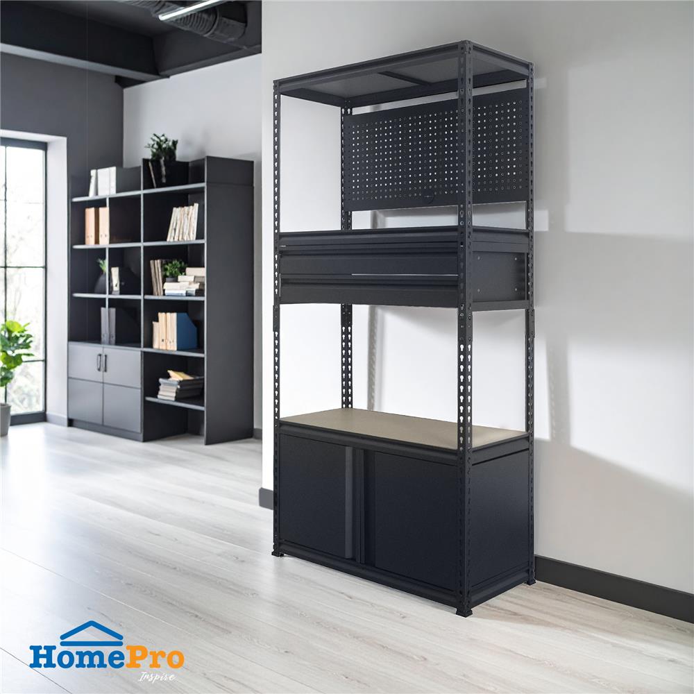 ชั้นวางของผสม 3 ชั้น FURDINI BAY 91 ซม. สีดำ