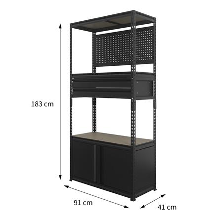 ชั้นวางของผสม 3 ชั้น FURDINI BAY 91 ซม. สีดำ_11