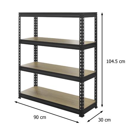 ชั้นวางของโล่ง 4 ชั้น FURDINI BROOKLYN 90 ซม. สีดำ_9