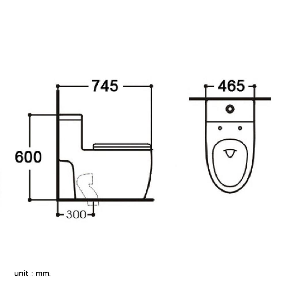 สุขภัณฑ์ 1 ชิ้่น MOYA PLUS 2158 6 ลิตร สีขาว