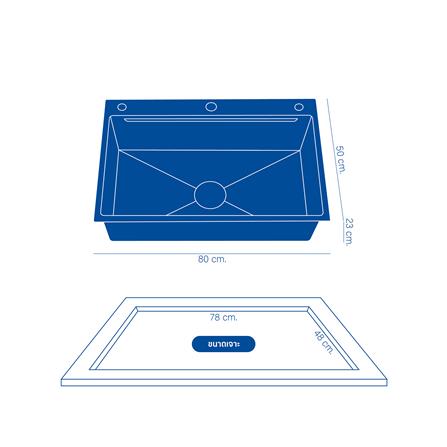 ซิงค์ฝัง 1 หลุม DYNA HOME DH-8050-BKMS1B สีดำ_5
