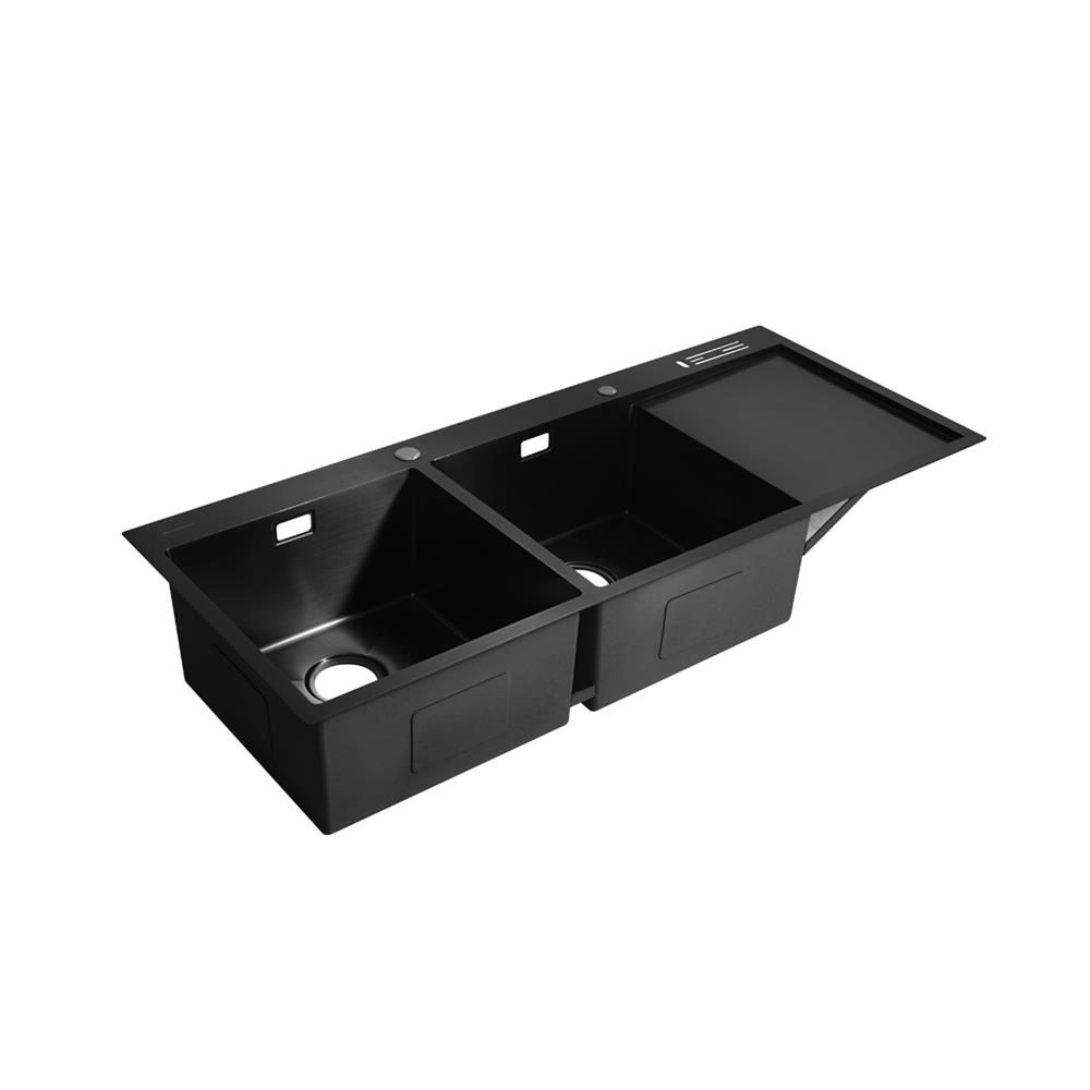 ซิงค์ฝัง 2 หลุม 1 ที่พัก DYNA HOME WD-12050-TD-BK สีดำ