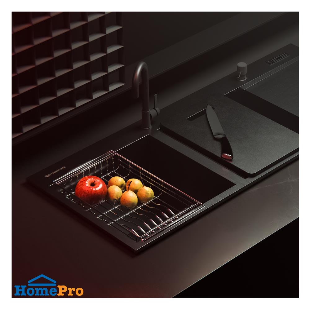 ซิงค์ฝัง 2 หลุม 1 ที่พัก DYNA HOME WD-12050-TD-BK สีดำ