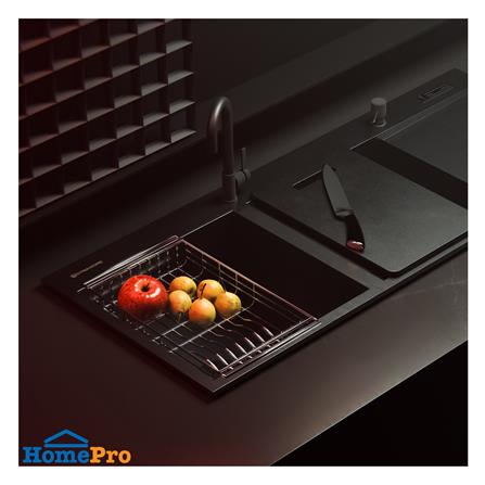 ซิงค์ฝัง 2 หลุม 1 ที่พัก DYNA HOME WD-12050-TD-BK สีดำ_5