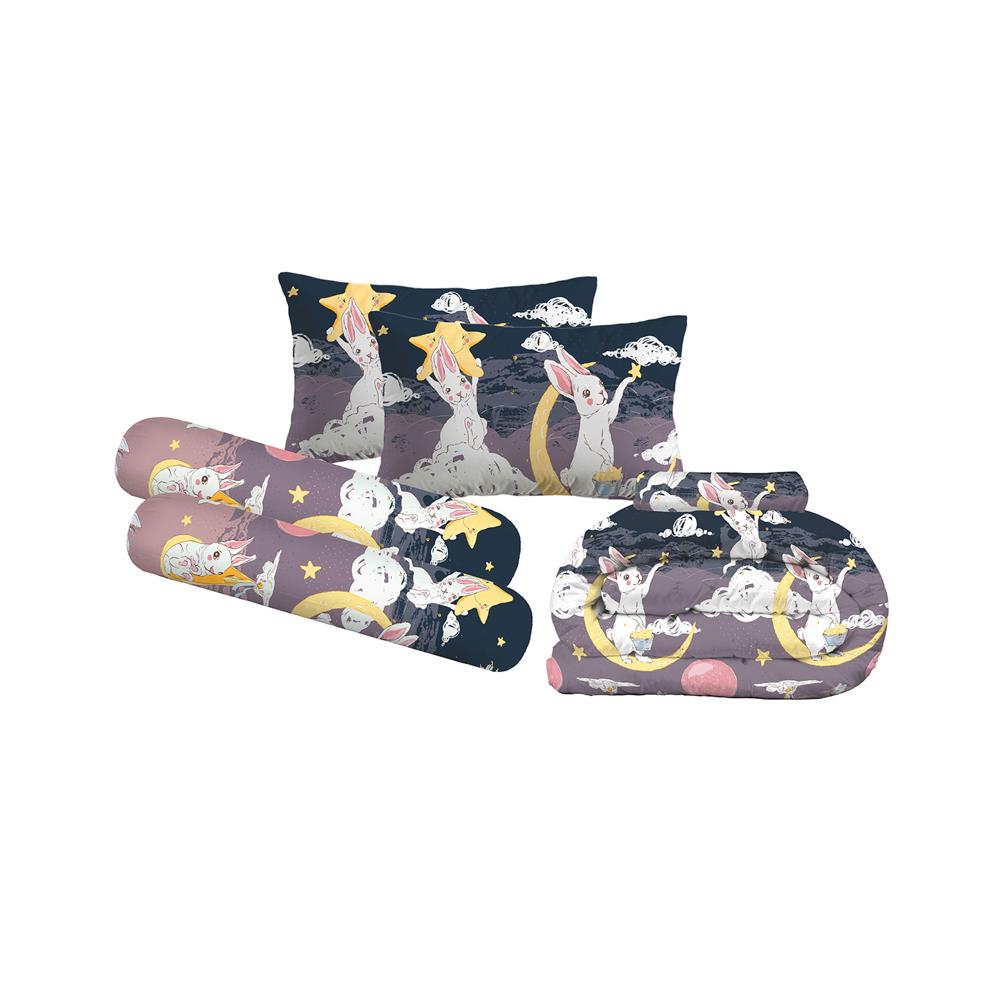 ชุดผ้าปูที่นอน 5 ฟุต (ชุด 6 ชิ้น) LEILALYNN SKY ADVENTURE สี PINK