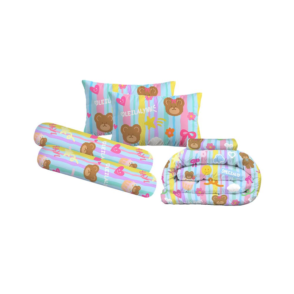 ชุดผ้าปูที่นอน 3.5 ฟุต (ชุด 6 ชิ้น) LEILALYNN FLUFFY BEARY BLUE