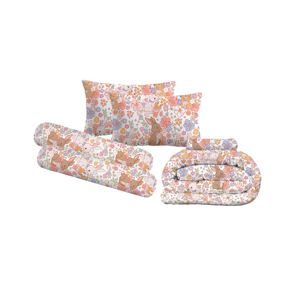 ชุดผ้าปูที่นอน 5 ฟุต (ชุด 6 ชิ้น) LEILALYNN RABBITS GARDEN สี PINK