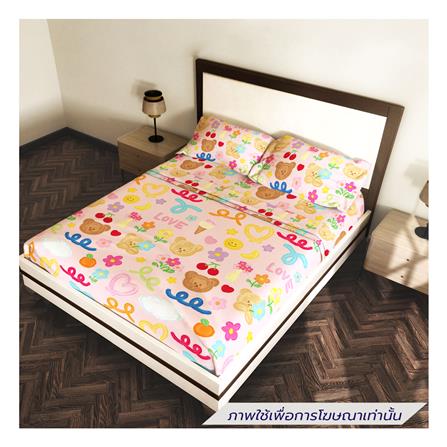 ชุดผ้าปูที่นอน 5 ฟุต (ชุด 6 ชิ้น) LEILALYNN BLOOMING BEAR สี PINK_1