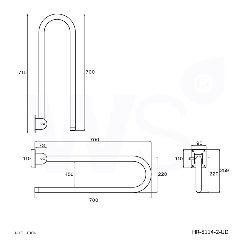 ราวมือจับ WS HR-6114-2-UD