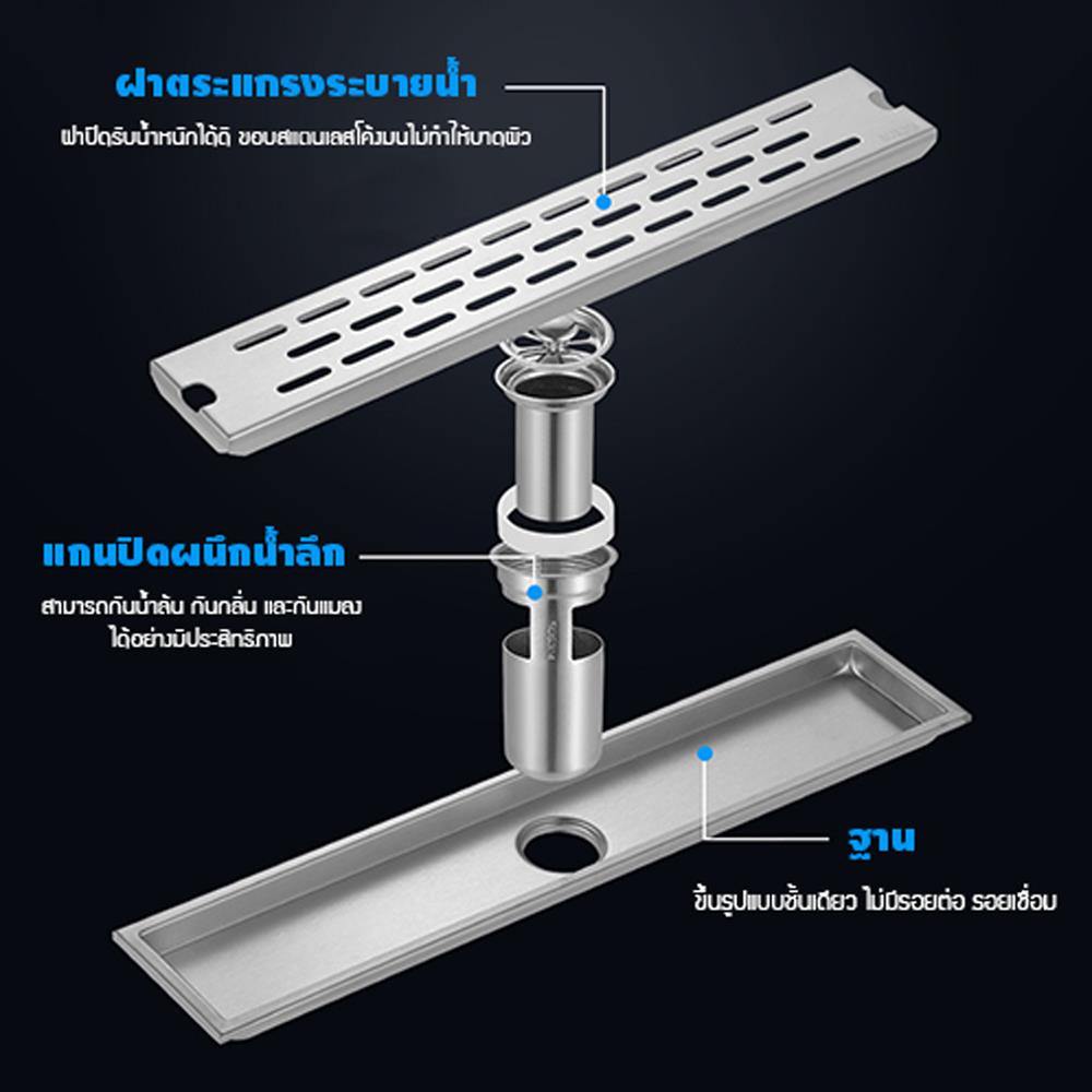 รางน้ำทิ้ง CASSA CL0290 60 ซม. สีเงิน